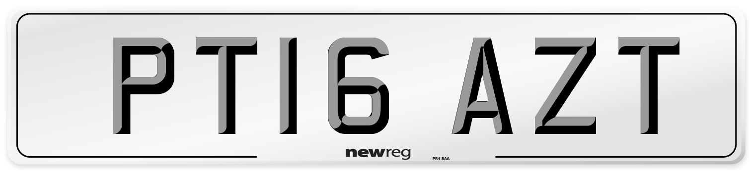 PT16 AZT Number Plate from New Reg